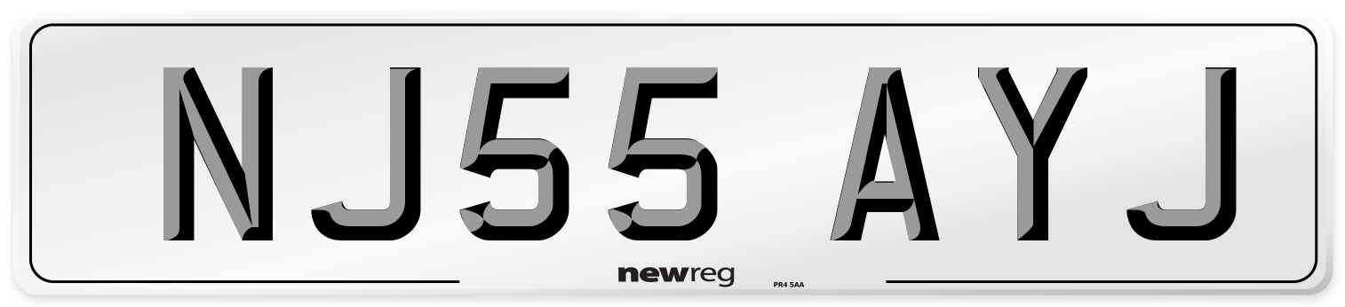 NJ55 AYJ Number Plate from New Reg